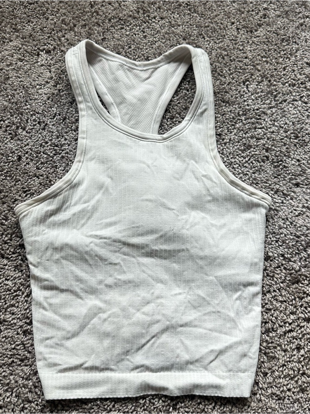 lululemon athletica White Ribbed Racerback Tank